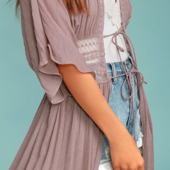 Carried Away Mauve Embroidered Maxi Top XS - Picture 2 of 7